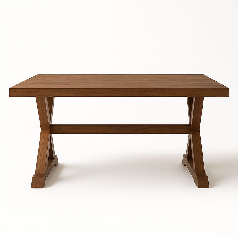 Tavolo rettangolare in legno marrone 150x90x75 cm-Arctilumi