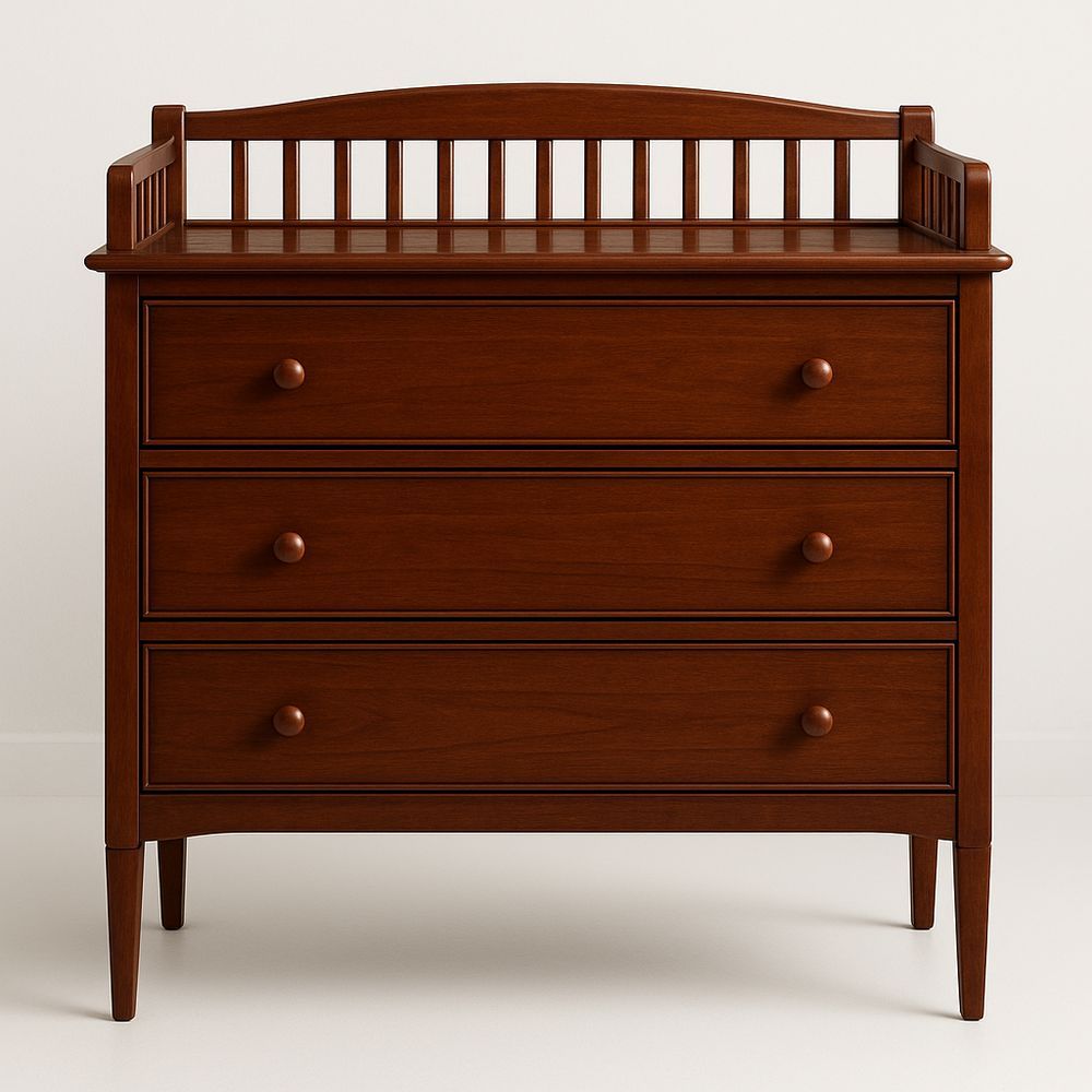 Cassettiera in Legno Marrone Massello con Tre Cassetti-Arctilumi