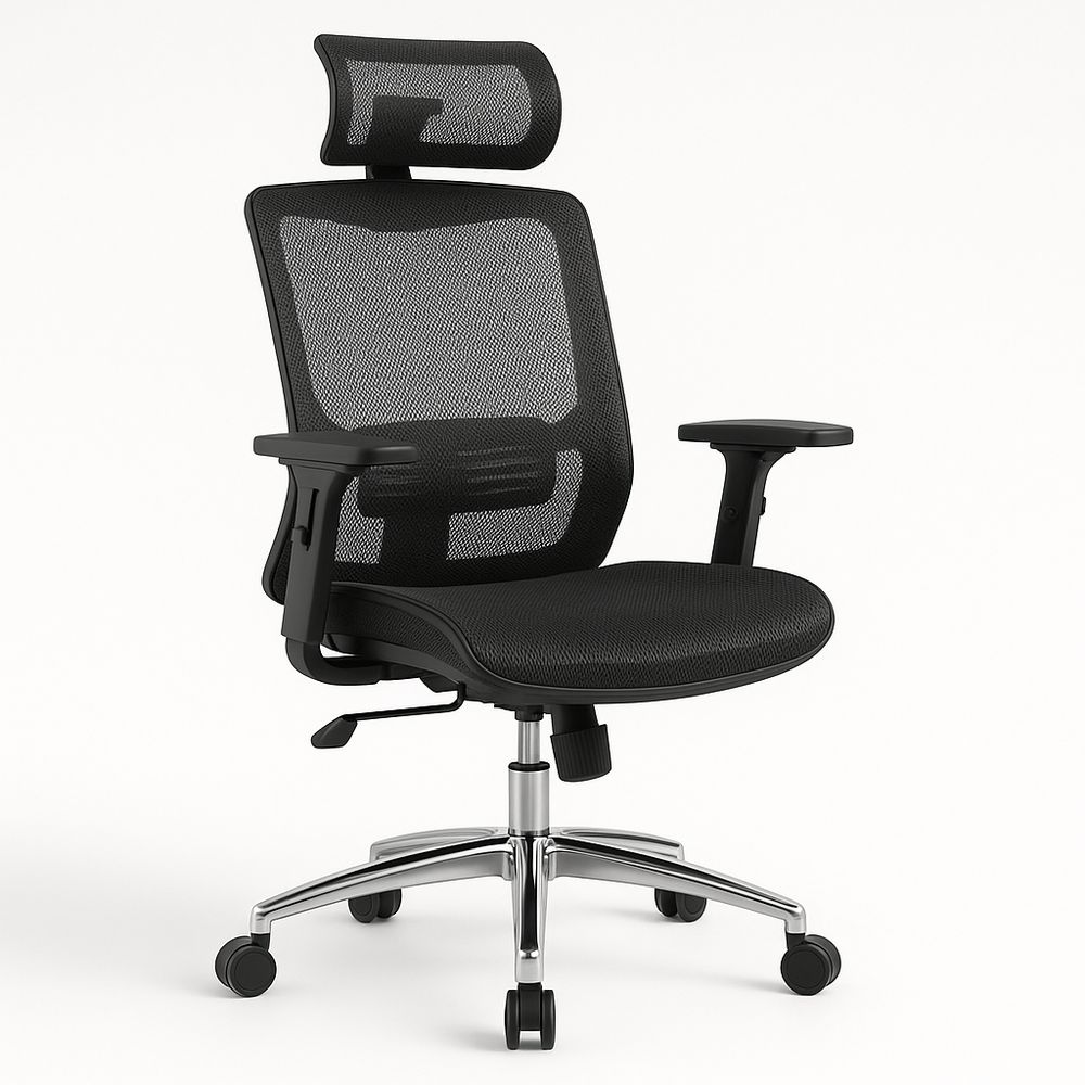 Sedia Ufficio Ergonomica in Rete Nera-Arctilumi