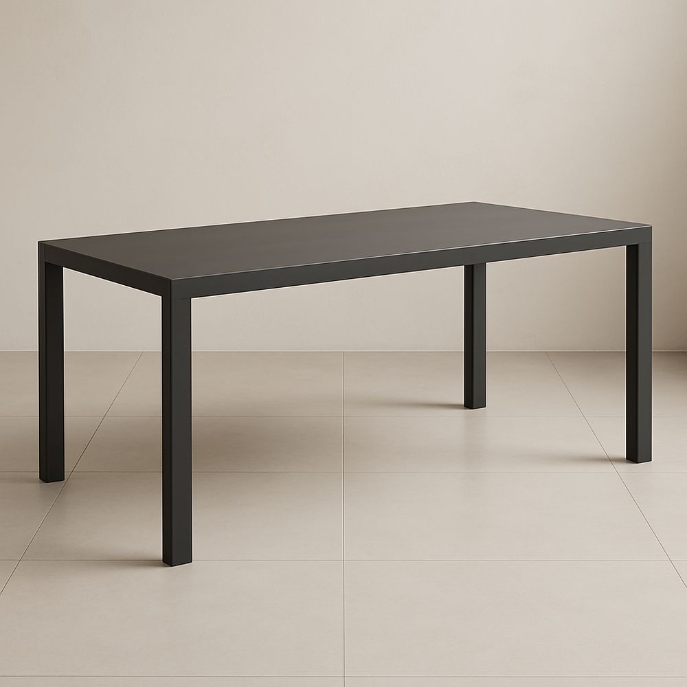 Tavolo rettangolare in metallo nero 180 cm-Arctilumi