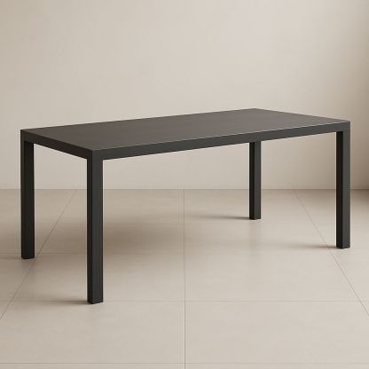 Tavolo rettangolare in metallo nero 180 cm-Arctilumi