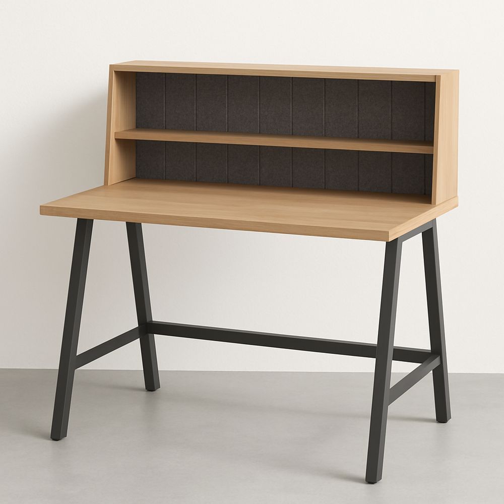 Scrivania in Legno e Metallo con Ripiano Integrato 120x60x105 cm-Arctilumi