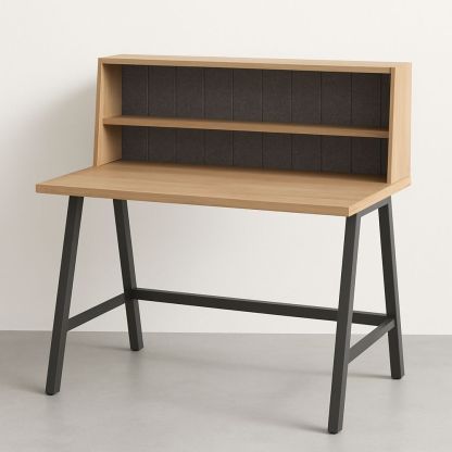 Scrivania in Legno e Metallo con Ripiano Integrato 120x60x105 cm-Arctilumi