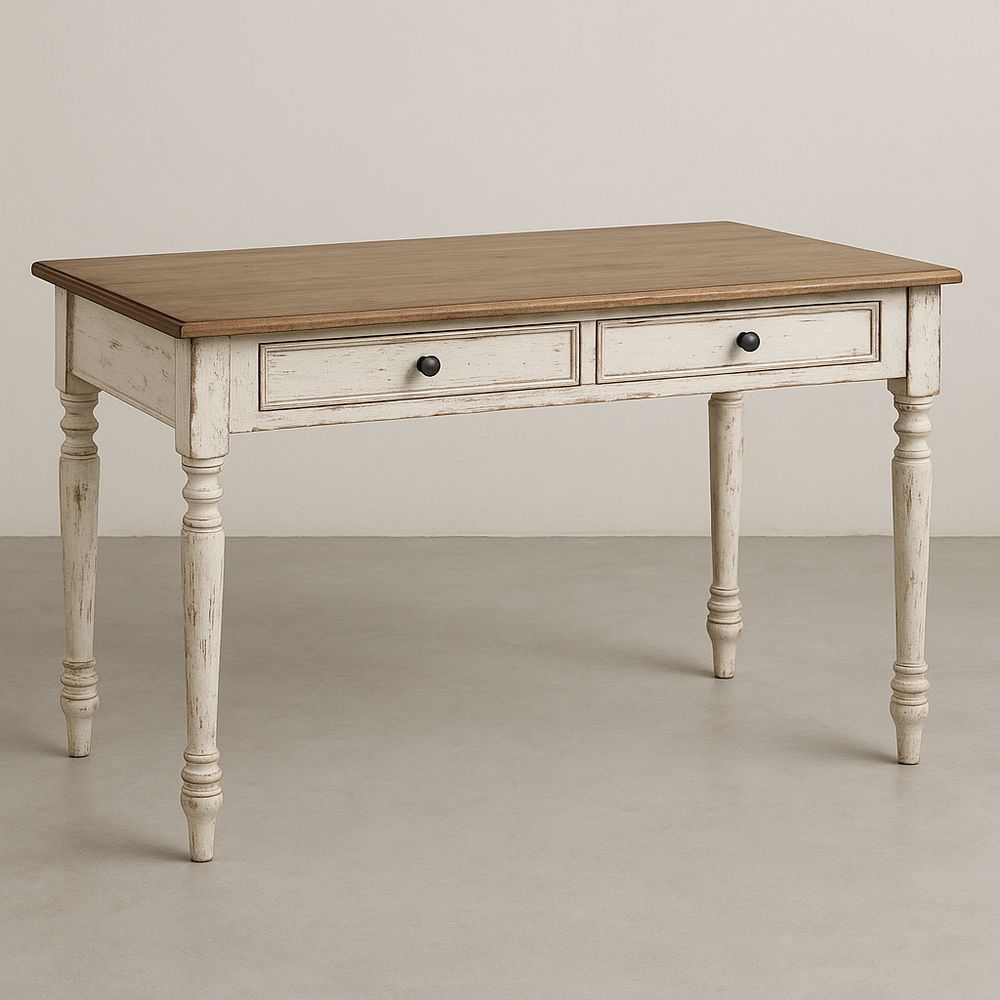 Scrivania rettangolare in legno con cassetti 120x60x75 cm-Arctilumi