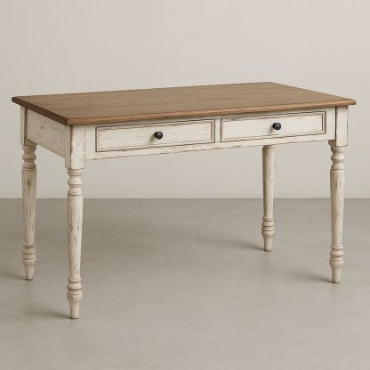 Scrivania rettangolare in legno con cassetti 120x60x75 cm-Arctilumi