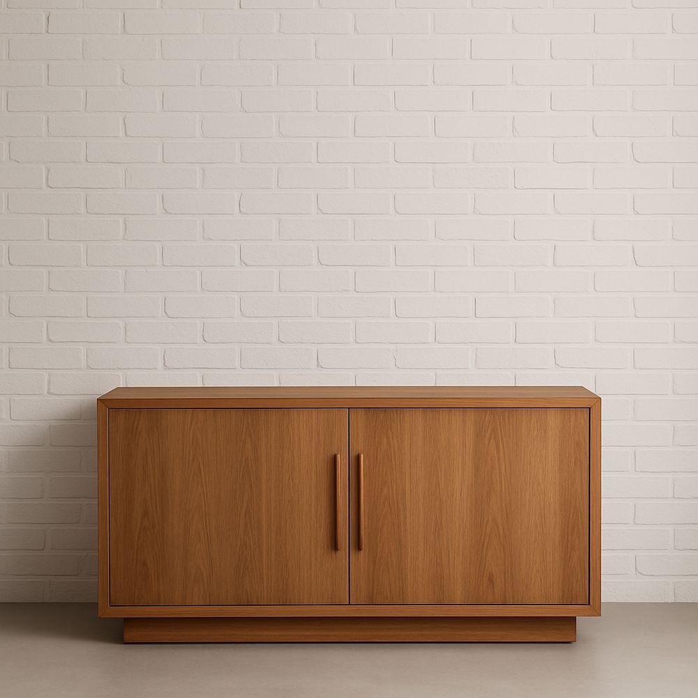 Credenza bassa in legno con due ante 150x45x80 cm-Arctilumi