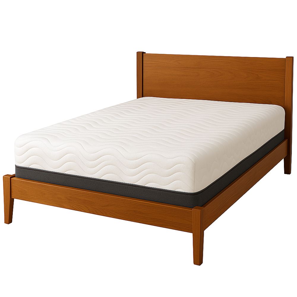 Letto matrimoniale in legno marrone con materasso in schiuma memory-Arctilumi