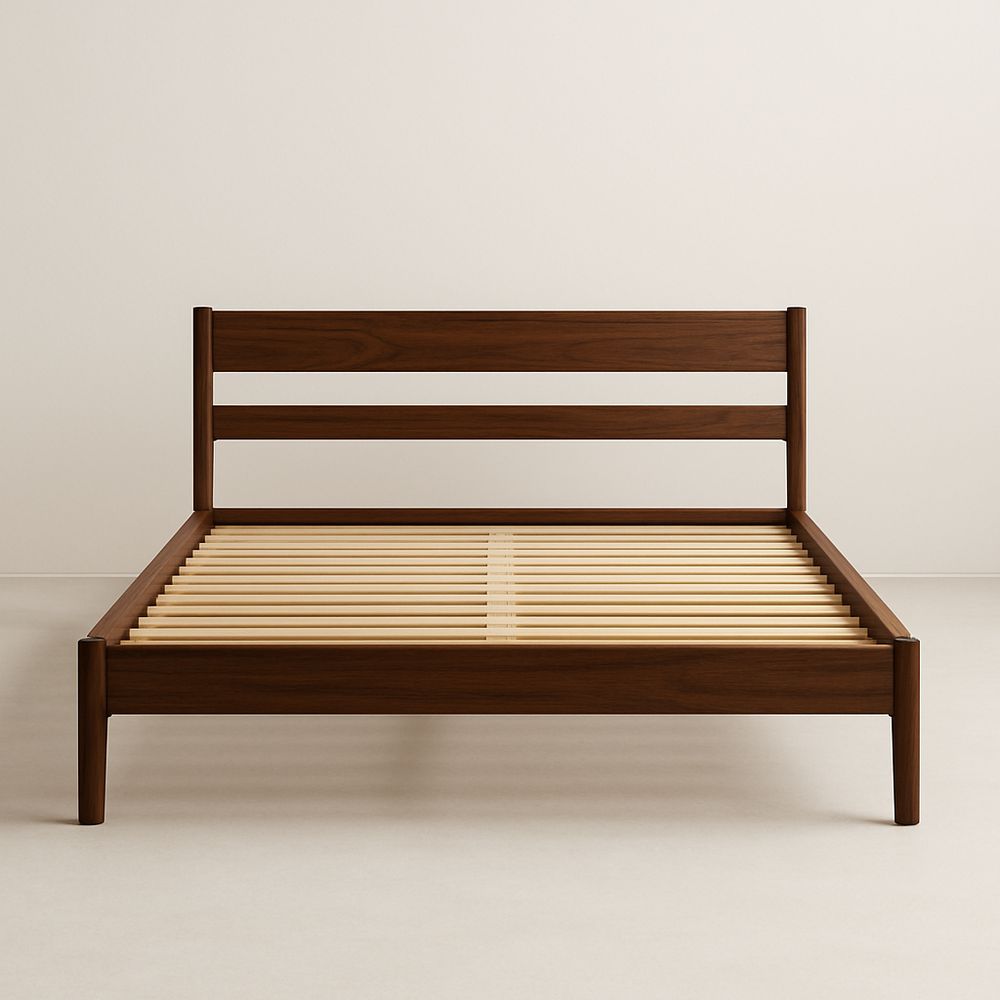 Letto Matrimoniale in Legno Massello Marrone Scuro-Arctilumi