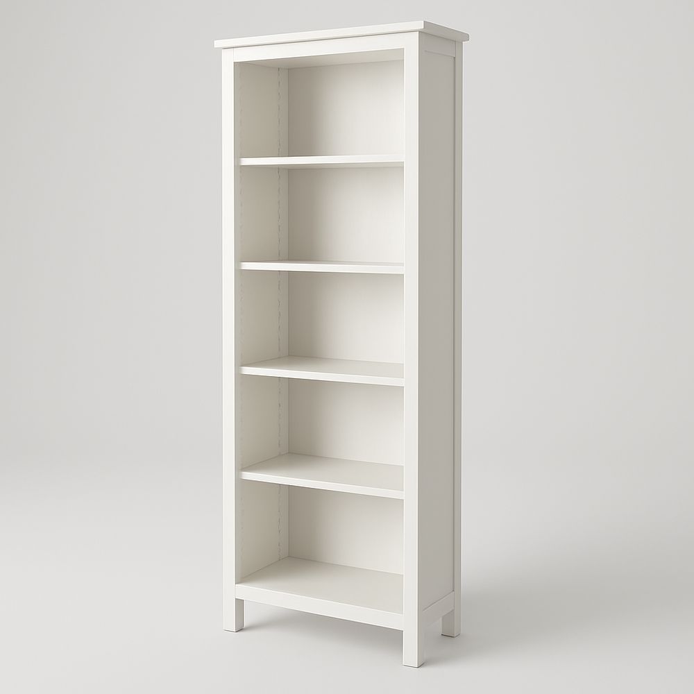 Libreria a 5 Ripiani in Legno Bianco H200cm L80cm P30cm-Arctilumi