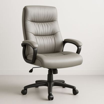 Sedia da ufficio regolabile in pelle sintetica con braccioli e base girevole-Arctilumi