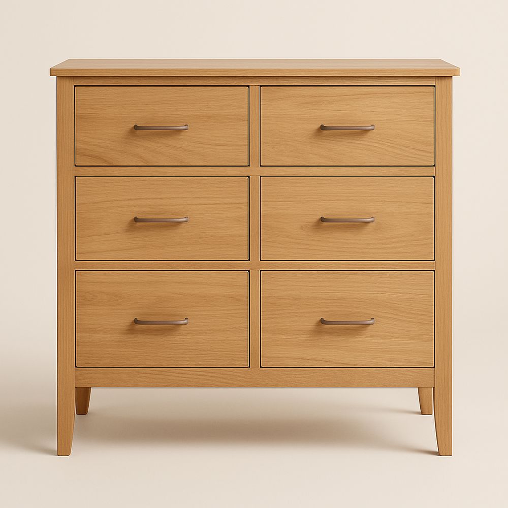 Cassettiera in Rovere con 6 Cassetti 120x40x100 cm-Arctilumi