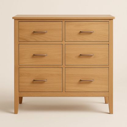 Cassettiera in Rovere con 6 Cassetti 120x40x100 cm-Arctilumi