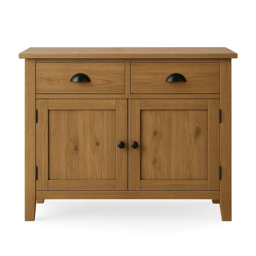 Credenza in Legno Massello di Rovere con 2 Cassetti e 2 Ante-Arctilumi