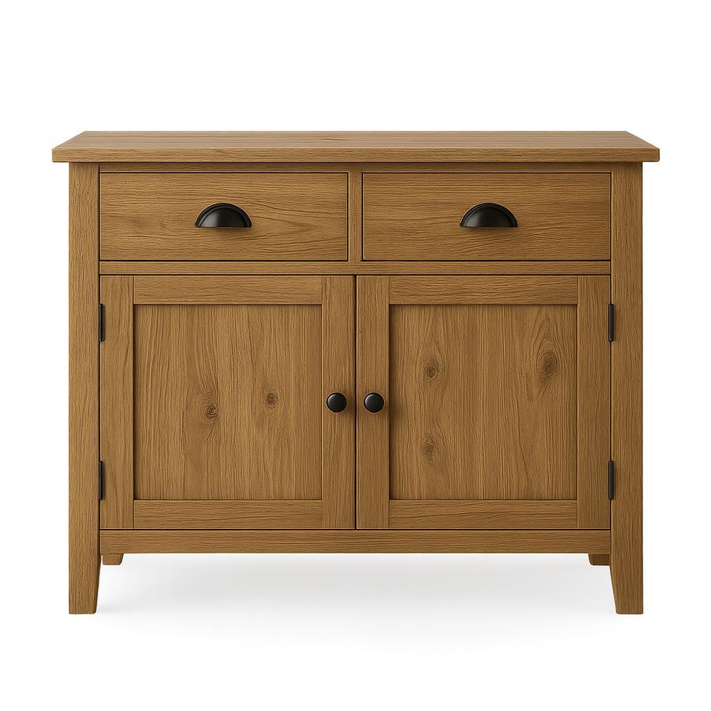 Credenza in Legno Massello di Rovere con 2 Cassetti e 2 Ante-Arctilumi