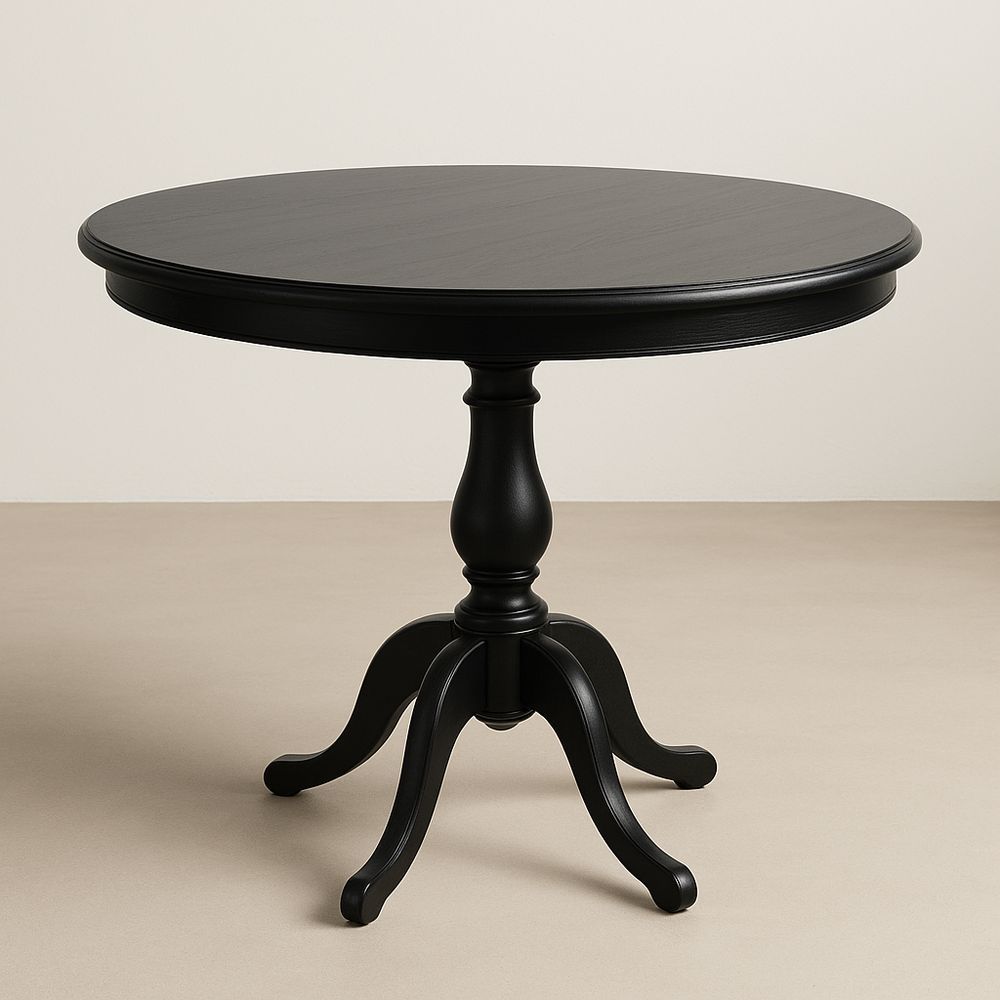 Tavolo Rotondo in Legno Nero Ø 100 cm-Arctilumi