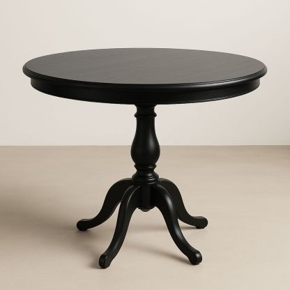 Tavolo Rotondo in Legno Nero Ø 100 cm-Arctilumi