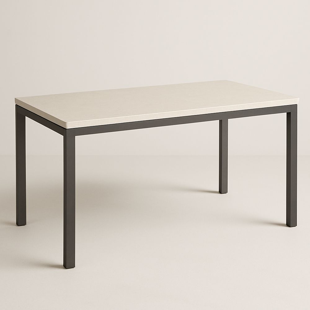 Tavolo rettangolare in legno compensato e metallo 160x90x75 cm-Arctilumi