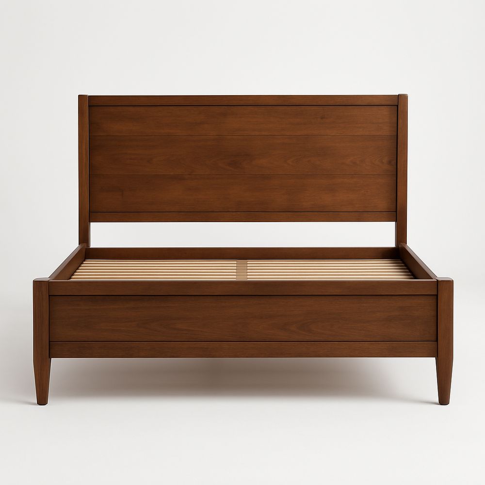 Letto in legno massello con testiera marrone 200x160x120 cm-Arctilumi