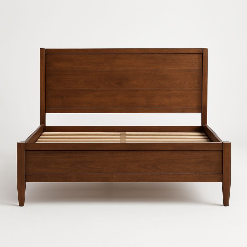 Letto in legno massello con testiera marrone 200x160x120 cm-Arctilumi