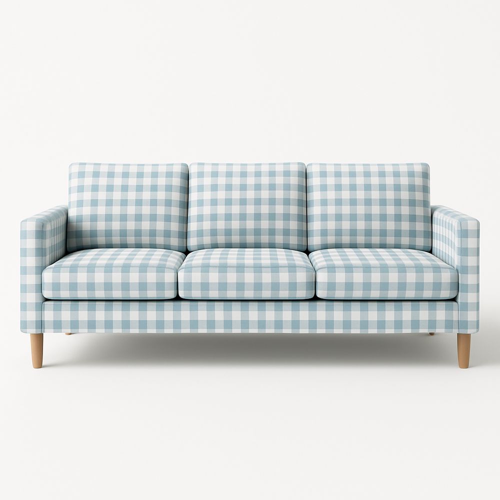 Divano a Tre Posti con Motivo a Quadretti-Arctilumi