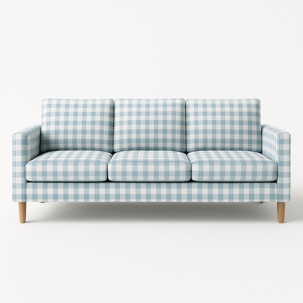 Divano a Tre Posti con Motivo a Quadretti-Arctilumi