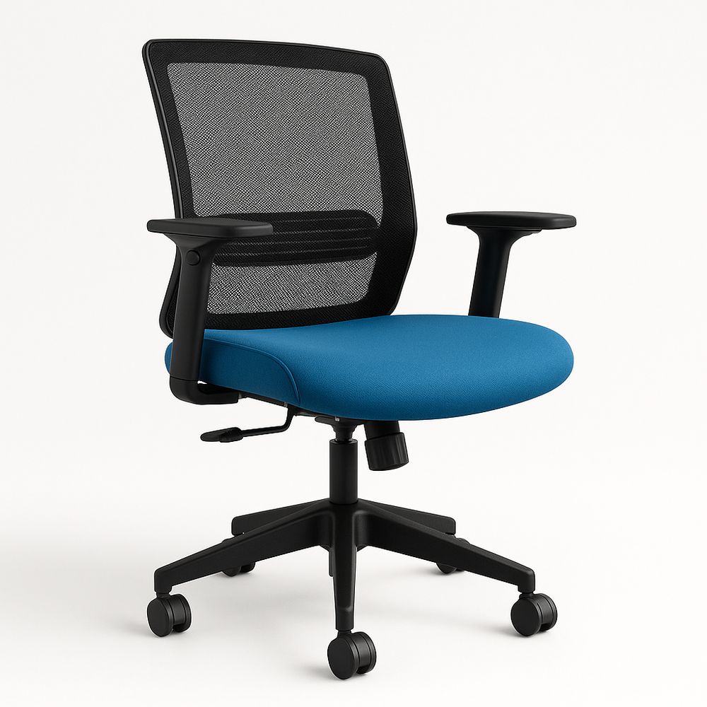 Sedia da Ufficio Ergonomica Blu con Schienale in Rete e Seduta Regolabile-Arctilumi