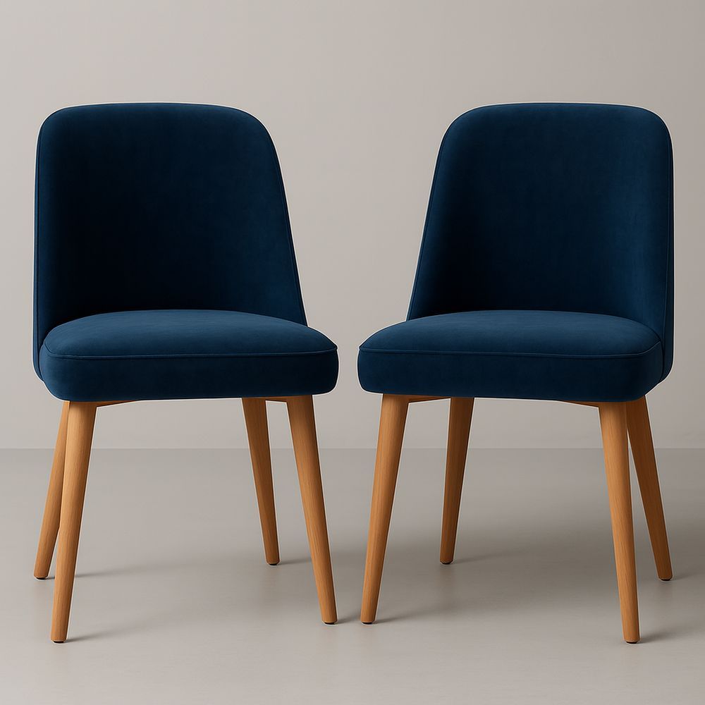 Set di 2 sedie in velluto con gambe in legno-Arctilumi
