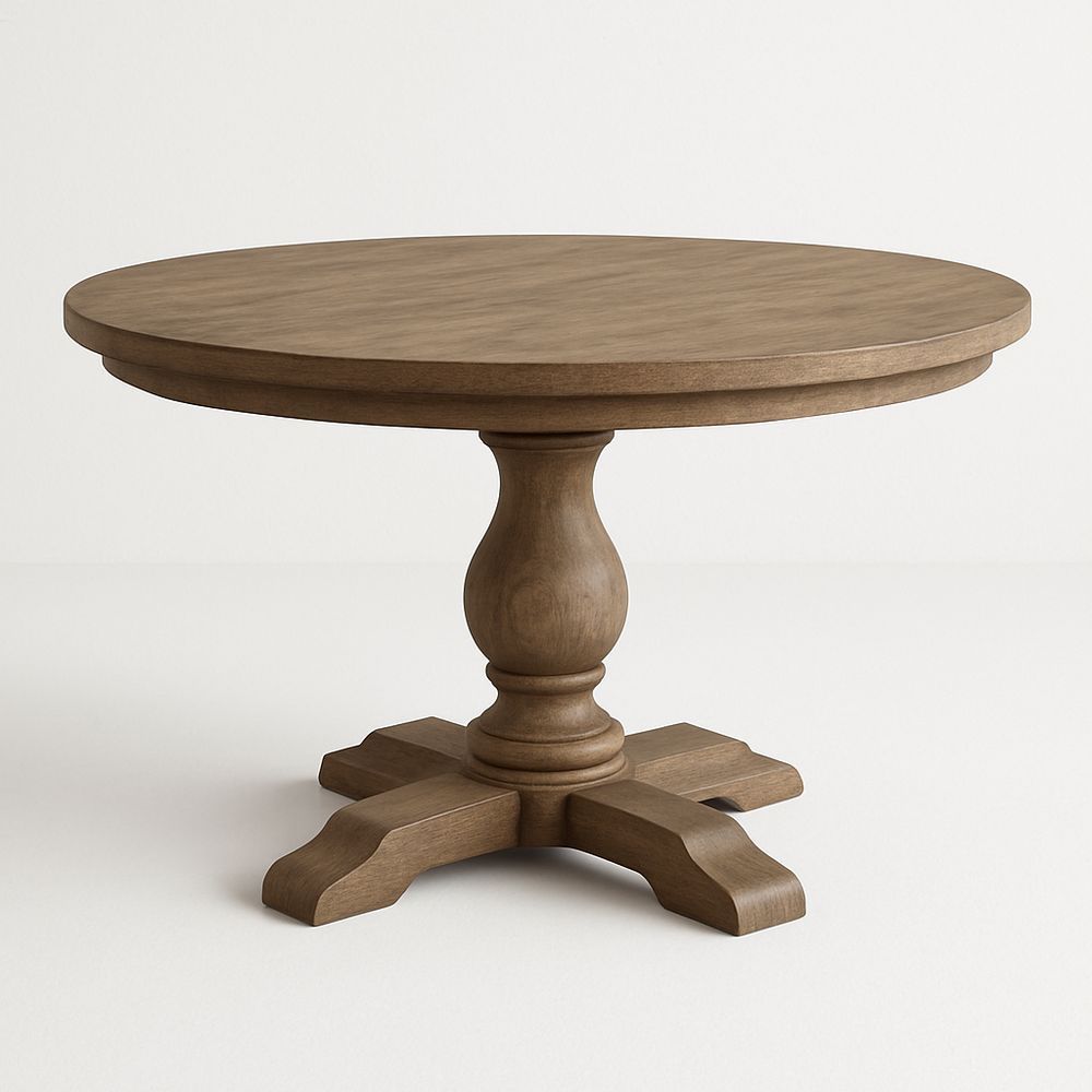 Tavolo rotondo in legno massello marrone-Arctilumi