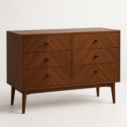 Cassettiera in noce a 6 cassetti-Arctilumi