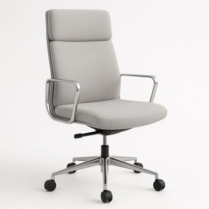 Sedia da ufficio regolabile in tessuto con base girevole in alluminio e ruote-Arctilumi