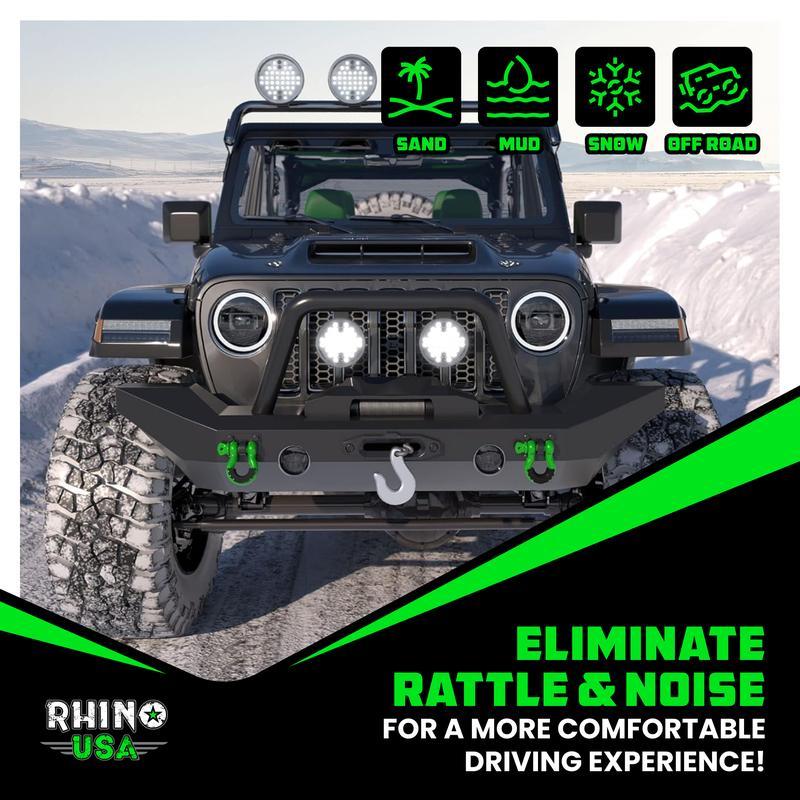 Rhino USA D Ring Shackles (2-Pack) - 41,850lb Break Strength – Heavy Duty 3/4" Clevis Shackle with 7/8 Pin for Towing & Off-Road Use - Pairs with Tow Strap for Vehicle Recovery