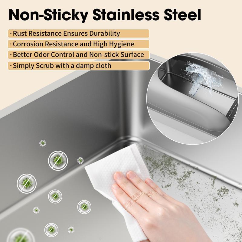 【Geoorood】Geoorood XXL Cat Litter Box Stainless Steel 20L with Lid,  XL Large Metal Litter Box High Sided Design,Anti-Urine Leakage, Include Cat Mat & Litter Scoop, NeverAbsorbsOdors, EasyCleaning, Non-Sticky#TikTokShopBlackFriday&CyberMonday