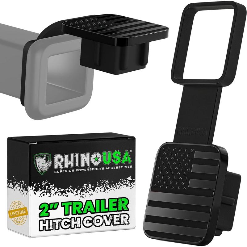 Rhino USA American Flag Trailer Hitch Cover for 2 Inch Receivers - Protects Tow Hitch Covers from Dust, Water, Mud and Snow for Trucks, Jeep, Tacoma