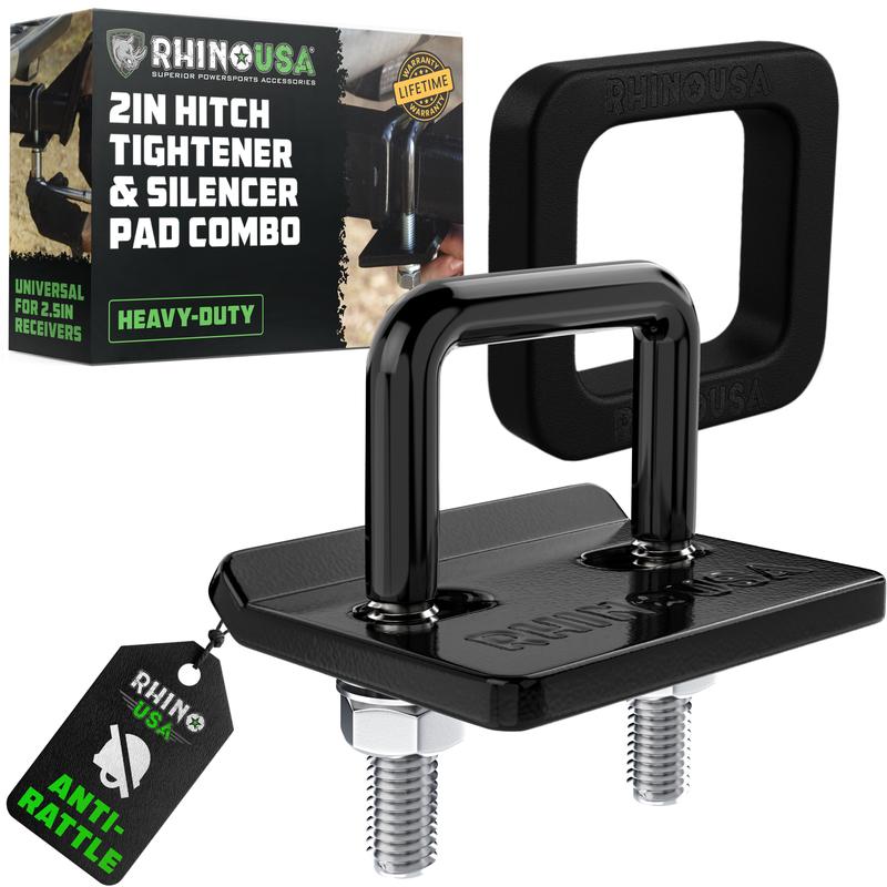 Rhino USA Hitch Tightener Anti-Rattle Clamp - Heavy Duty Steel Stabilizer for 2" and 2.5 inch Hitches - Protective Anti-Rust Coating