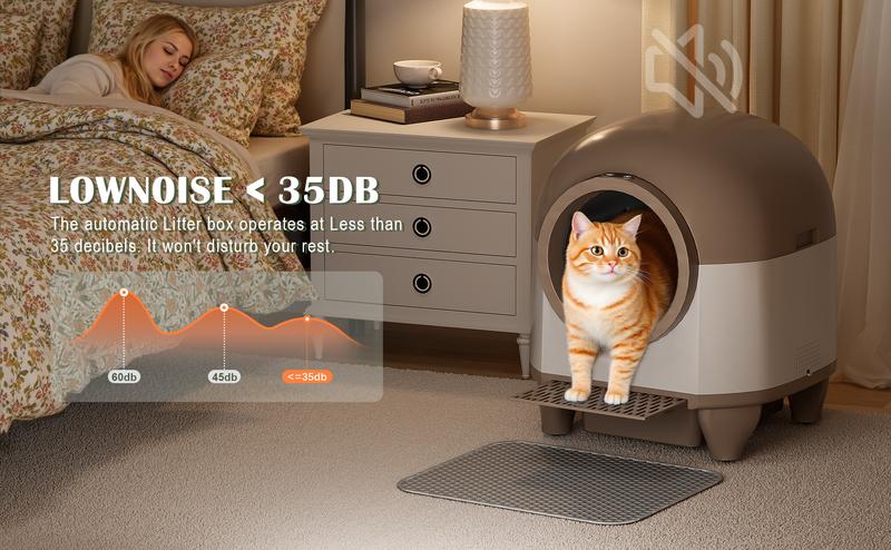 Warcat Smart Low-Noise Auto-Cleaning Litter Box 90L Self Cleaning Cat Litter Box APP-Controlled via 2.4G WiFi with 10 Smart Sensors, Safety Protection, Easy Maintenance, Easy Setup & Clean TikTokShopBlackFriday