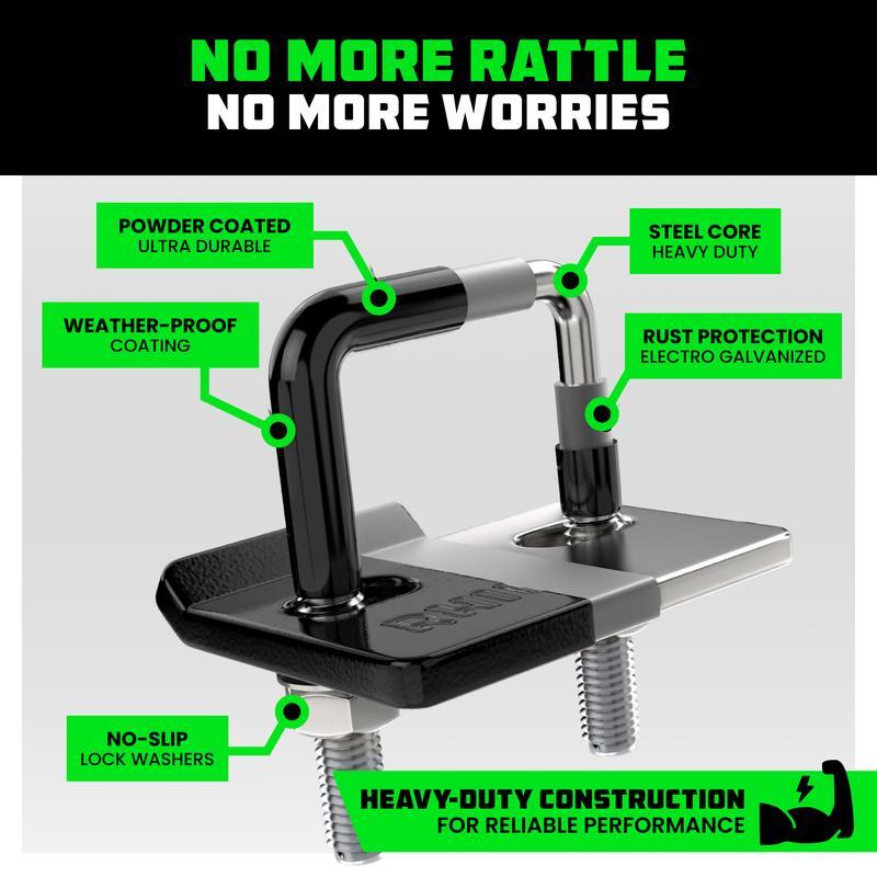 Rhino USA Hitch Tightener Anti-Rattle Clamp - Heavy Duty Steel Stabilizer for 2" and 2.5 inch Hitches - Protective Anti-Rust Coating