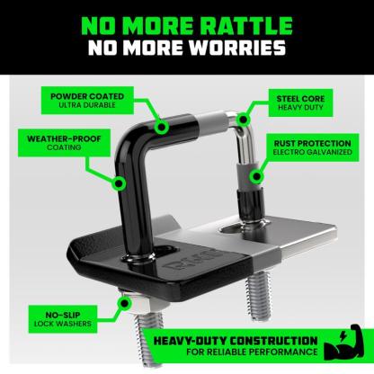 Rhino USA Hitch Tightener Anti-Rattle Clamp - Heavy Duty Steel Stabilizer for 2" and 2.5 inch Hitches - Protective Anti-Rust Coating