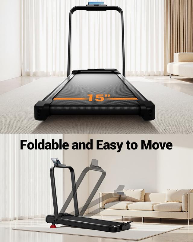 UMAY Fitness Under Desk Treadmill, High Definition Big Screen Walking Pad for Home Small, 2.5 HP Quiet Brushless, for Home Office
