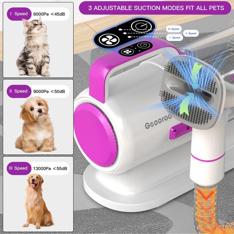 Holiday Haul - Geoorood Pet Grooming Vacuum Kit with 13000Pa Suction Power & 2.2L Dust Collection for Furry Animal Cleaning #TikTokShopHolidayHaul