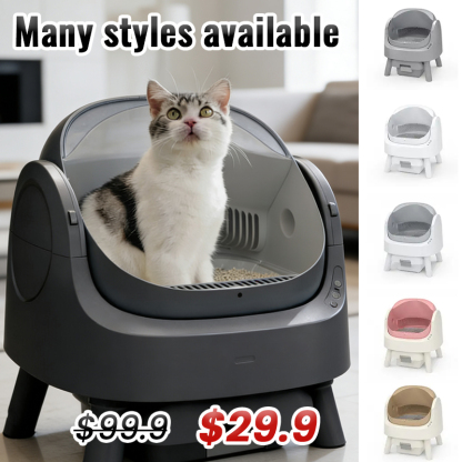 AutoScooper 11 Open-Top Self-Cleaning Cat Litter Box，Odor-Free Waste Disposal includes 60pcs Free Trash Bags