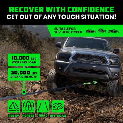 Rhino USA Recovery Tow Strap (3" x 20') 31,518lb Break Strength - Heavy Duty Emergency Recovery Strap Tow Rope for Offroad 4x4 Use for Truck, UTV, ATV Car Accessories