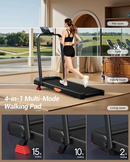 UMAY Fitness Under Desk Treadmill, High Definition Big Screen Walking Pad for Home Small, 2.5 HP Quiet Brushless, for Home Office