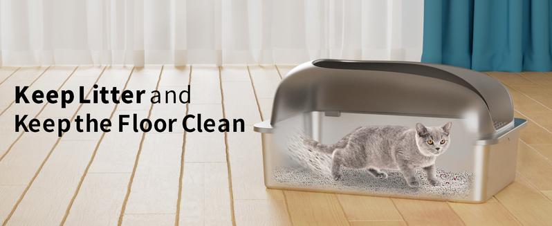 【Geoorood】Geoorood XXL Cat Litter Box Stainless Steel 20L with Lid, XL Large Metal Litter Box High Sided Design,Anti-Urine Leakage, Include Cat Mat & Litter Scoop, NeverAbsorbsOdors, EasyCleaning, Non-Sticky#TikTokShopBlackFriday&CyberMonday 【Geoorood】Geoorood XXL Cat Litter Box Stainless Steel 20L with Lid, XL Large Metal Litter Box High Sided Design,Anti-Urine Leakage, Include Cat Mat & Litter Scoop, NeverAbsorbsOdors, EasyCleaning, Non-Sticky#TikTokShopBlackFriday&CyberMonday