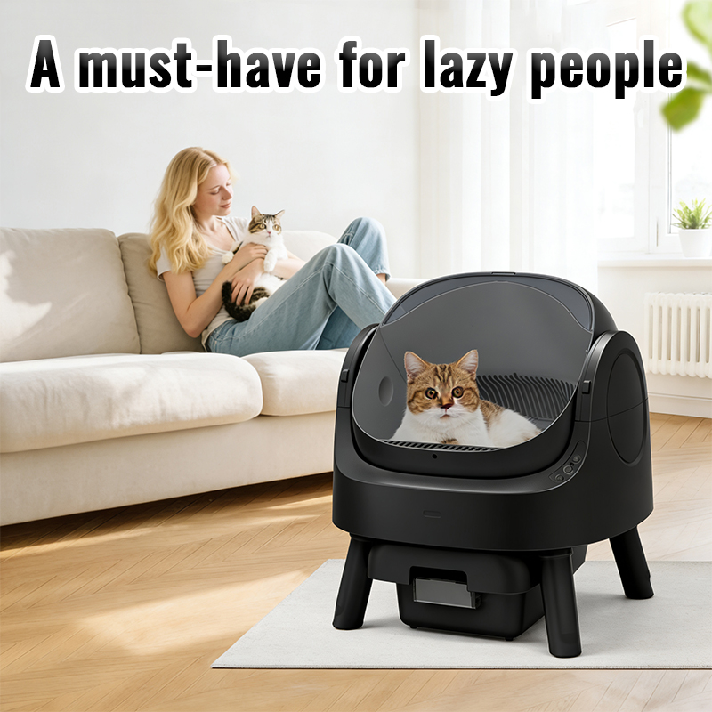 AutoScooper 11 Open-Top Self-Cleaning Cat Litter Box，Odor-Free Waste Disposal includes 60pcs Free Trash Bags