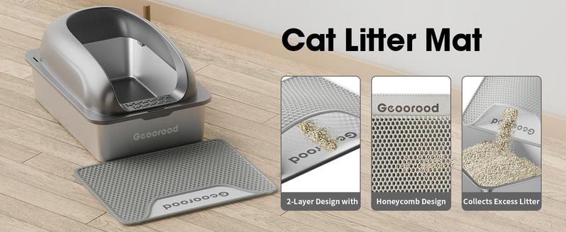 【Geoorood】Geoorood XXL Cat Litter Box Stainless Steel 20L with Lid, XL Large Metal Litter Box High Sided Design,Anti-Urine Leakage, Include Cat Mat & Litter Scoop, NeverAbsorbsOdors, EasyCleaning, Non-Sticky#TikTokShopBlackFriday&CyberMonday 【Geoorood】Geoorood XXL Cat Litter Box Stainless Steel 20L with Lid, XL Large Metal Litter Box High Sided Design,Anti-Urine Leakage, Include Cat Mat & Litter Scoop, NeverAbsorbsOdors, EasyCleaning, Non-Sticky#TikTokShopBlackFriday&CyberMonday