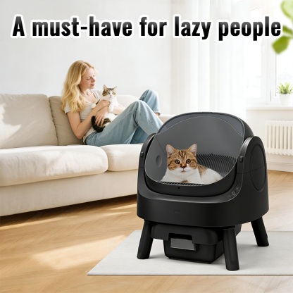 AutoScooper 11 Open-Top Self-Cleaning Cat Litter Box，Odor-Free Waste Disposal includes 60pcs Free Trash Bags