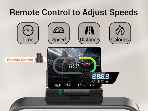 UMAY Fitness Under Desk Treadmill, High Definition Big Screen Walking Pad for Home Small, 2.5 HP Quiet Brushless, for Home Office