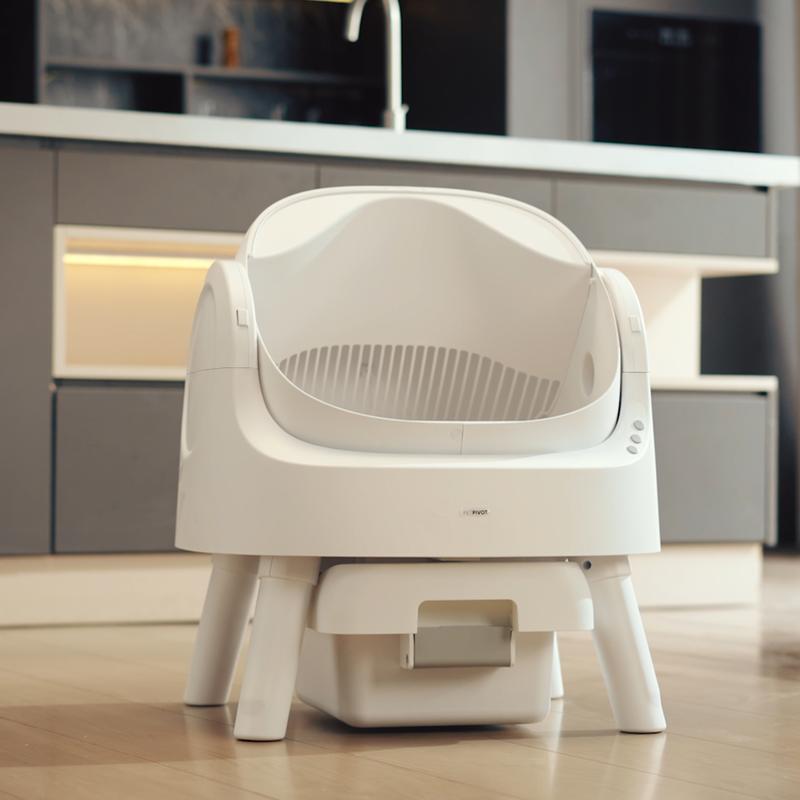 PetPivot AutoScooper 11 Open-Top Self-Cleaning Cat Litter Box，Odor-Free Waste Disposal includes Trash Bags