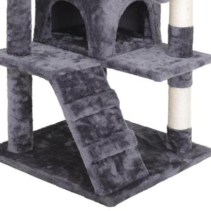 55" Multi-Tier Cat Tree Condo with Plush Perches, Sisal Scratching Posts, and 2 Cozy Hideaways