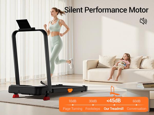 UMAY Fitness Under Desk Treadmill, High Definition Big Screen Walking Pad for Home Small, 2.5 HP Quiet Brushless, for Home Office